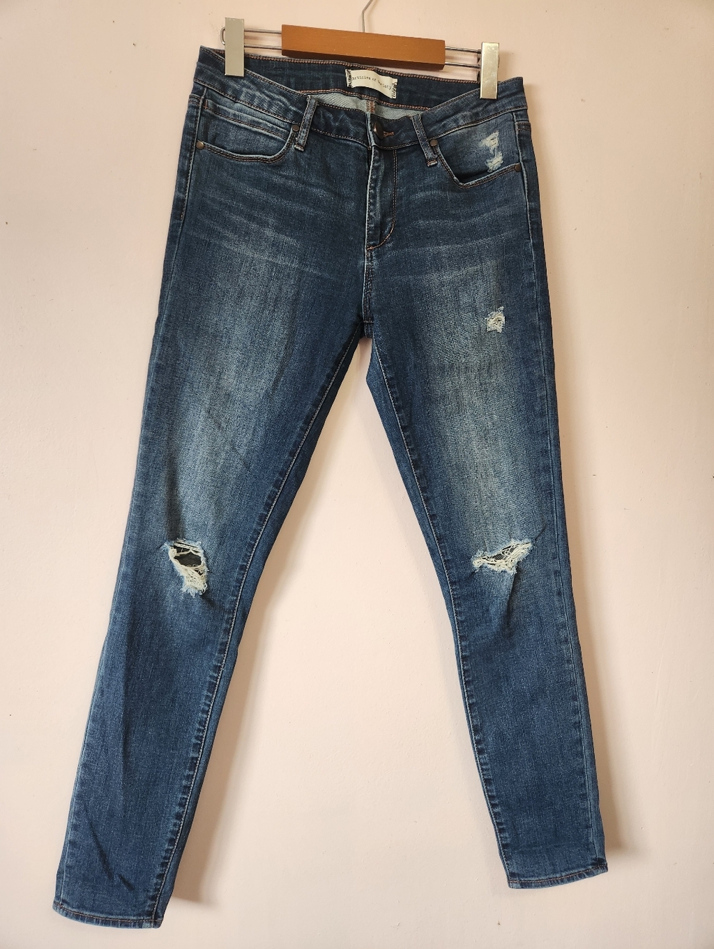 Articles of Society Sarah Skinny Premium Denim Jeans Mid Rise Distressed Sz 27